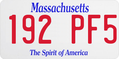 MA license plate 192PF5