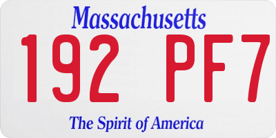 MA license plate 192PF7