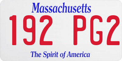MA license plate 192PG2
