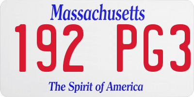 MA license plate 192PG3