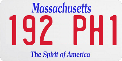 MA license plate 192PH1