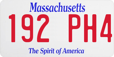 MA license plate 192PH4