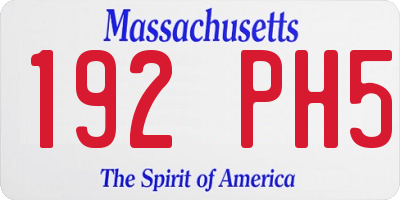 MA license plate 192PH5