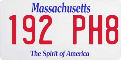 MA license plate 192PH8