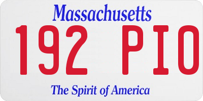 MA license plate 192PI0