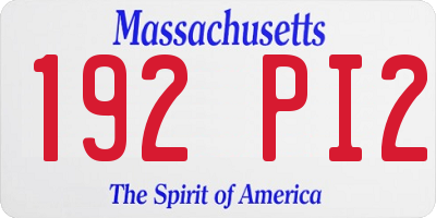 MA license plate 192PI2