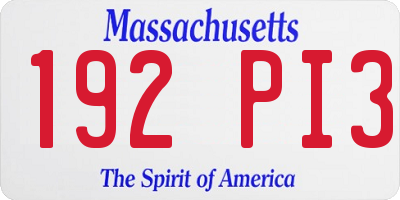 MA license plate 192PI3