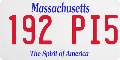MA license plate 192PI5