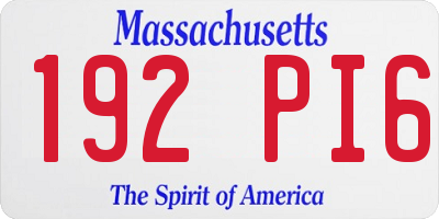 MA license plate 192PI6
