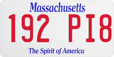 MA license plate 192PI8
