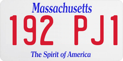 MA license plate 192PJ1