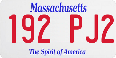 MA license plate 192PJ2