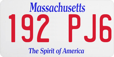 MA license plate 192PJ6
