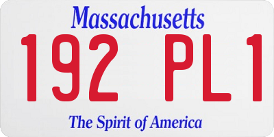 MA license plate 192PL1