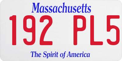 MA license plate 192PL5