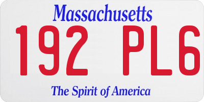 MA license plate 192PL6
