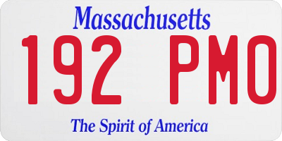 MA license plate 192PM0