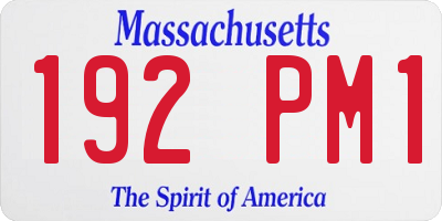 MA license plate 192PM1