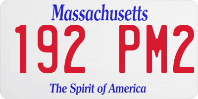 MA license plate 192PM2
