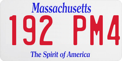MA license plate 192PM4