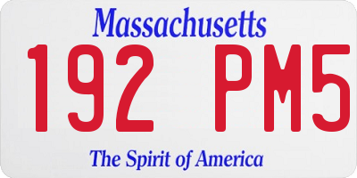 MA license plate 192PM5