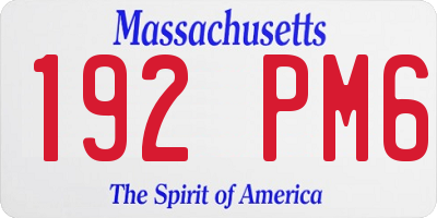 MA license plate 192PM6