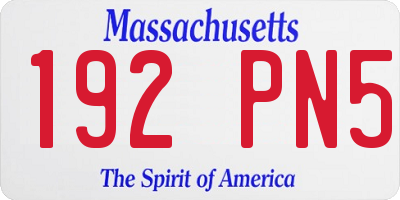 MA license plate 192PN5