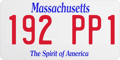 MA license plate 192PP1