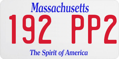 MA license plate 192PP2