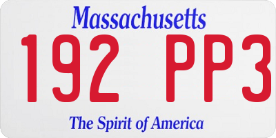 MA license plate 192PP3