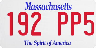 MA license plate 192PP5