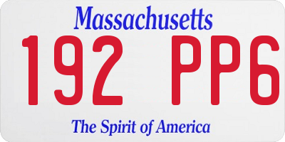 MA license plate 192PP6