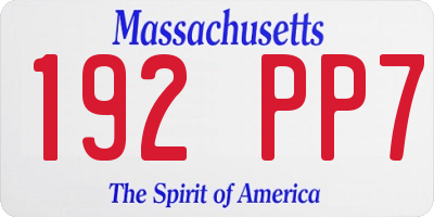 MA license plate 192PP7