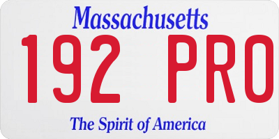 MA license plate 192PR0