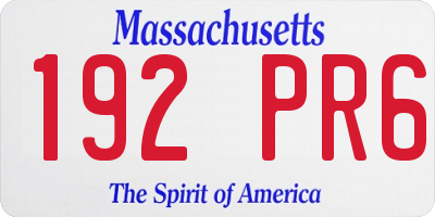 MA license plate 192PR6