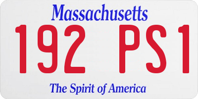 MA license plate 192PS1