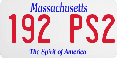 MA license plate 192PS2