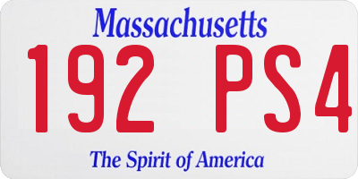 MA license plate 192PS4