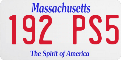 MA license plate 192PS5