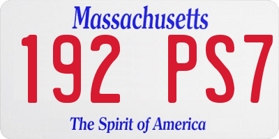 MA license plate 192PS7