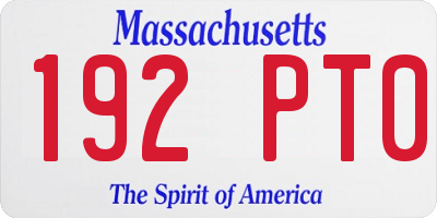 MA license plate 192PT0