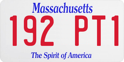 MA license plate 192PT1