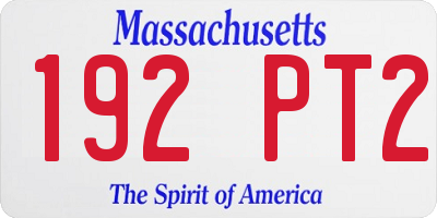MA license plate 192PT2