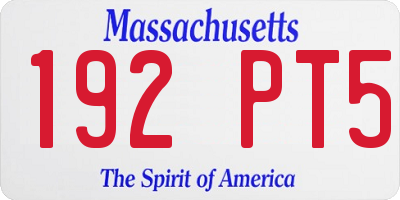 MA license plate 192PT5