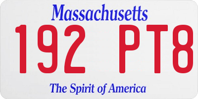 MA license plate 192PT8