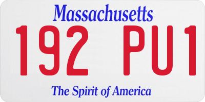 MA license plate 192PU1