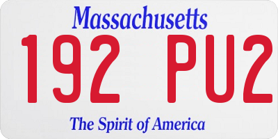 MA license plate 192PU2