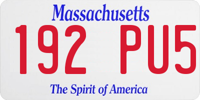 MA license plate 192PU5