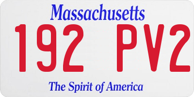 MA license plate 192PV2