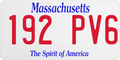 MA license plate 192PV6